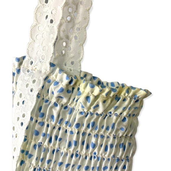 Vintage 70s Handmade Eyelet Pattern Sleeveless Maxi Dress Medium - Picture 11 of 11